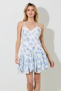 Blue Floral Mini Dress