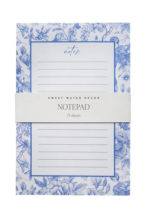 Blue Floral Notepad