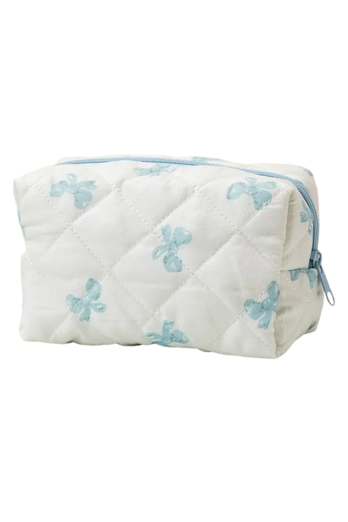 Blue Bow Cosmetic Bag