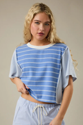 Boxy Blue Stripe Top
