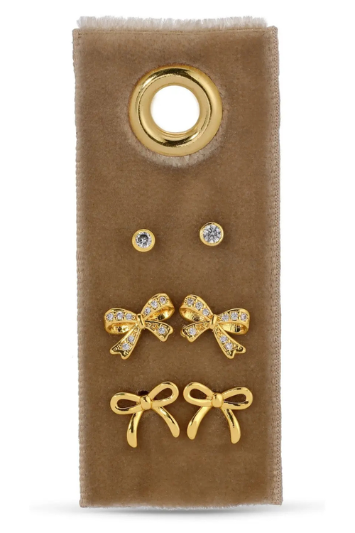 Bow Velvet Stud Gift Set
