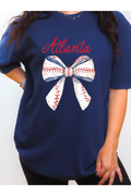 Atlanta Braves Baseball Coquette Bow T-Shirt