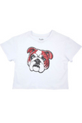 Girls Sequin Bulldog Boxy Tee