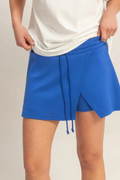 Wrap Front Elastic Waist Skort