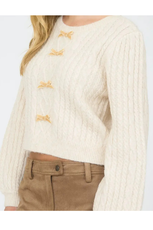 Cable Knit Bow Sweater