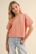 Girls Crochet Knit Top