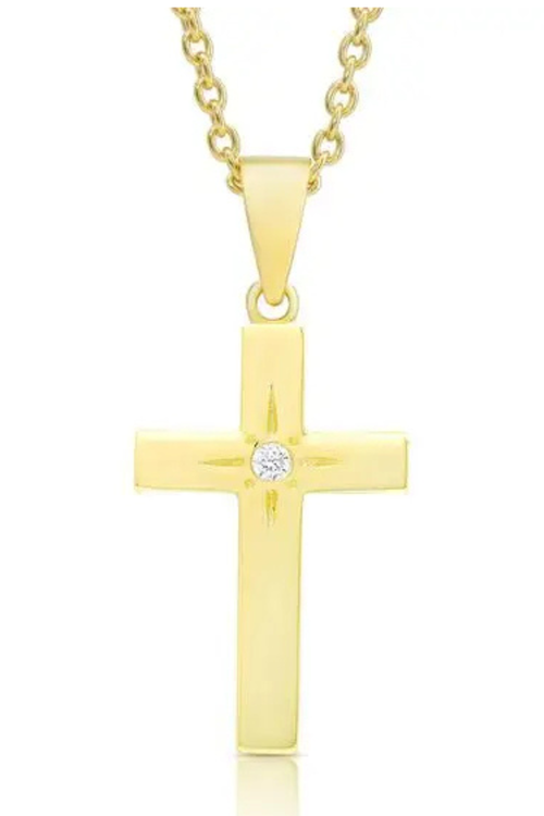 Cross Necklace with CZ By Lily Nily