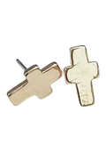 24k Gold Dipped Cross Stud Earrings