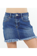 Frayed Hem Denim Skirt by Vintage Havana