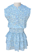Drew Dress In Aqua Floral by PLEAT