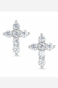 Cz Cross Stud Earrings in Sterling Silver by Lily Nily
