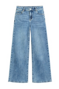 Bow Embroidered Pocket Wide Leg Denim Pants By Tractr