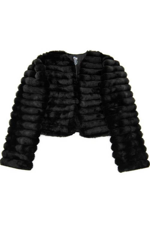 Flowers By Zoe Black Lined Fur Coat