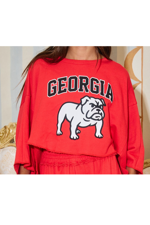 Georgia Bulldog' Cropped Graphic Sweatshirt