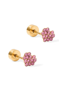Leo Pink Heart CZ Stud By Linny Co