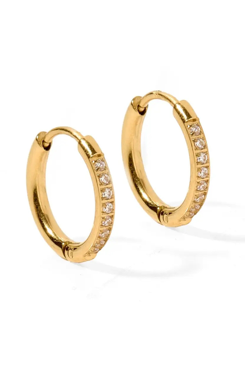 Scarlett Huggie Hoop CZ Earrings by Linny Co