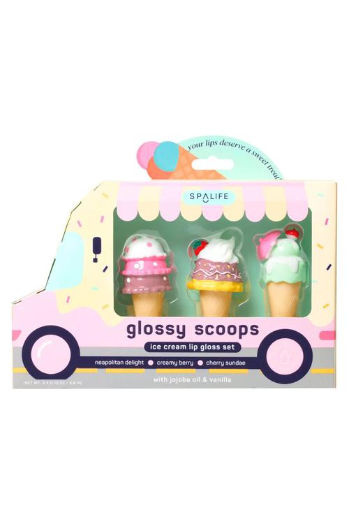 Glossy Scoops Ice Cream Lip Gloss Trio Gift Set by My Spa Life