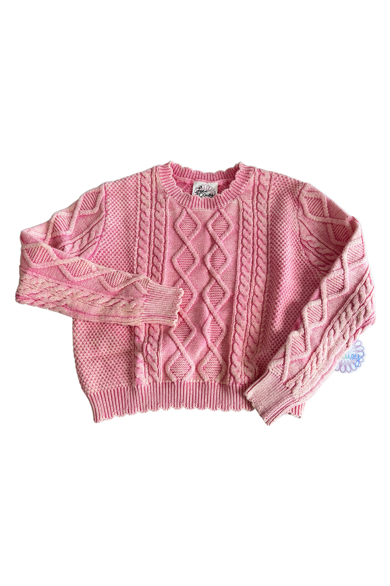 Ashley Crop Cable Knit Sweater