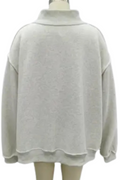 'MERRY' Embroidered Mock Neck Sweatshirt
