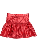 Girls Metallic Skort In Red