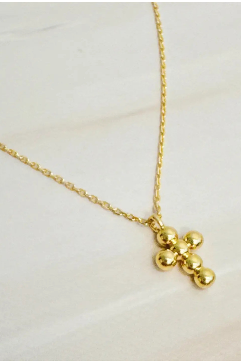 Mini Dot Cross Pendant Necklace