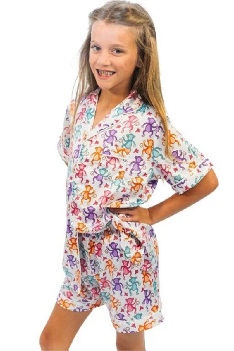 Youth BaNaNa's Silky Satin Pajama Short Set By Jane Marie