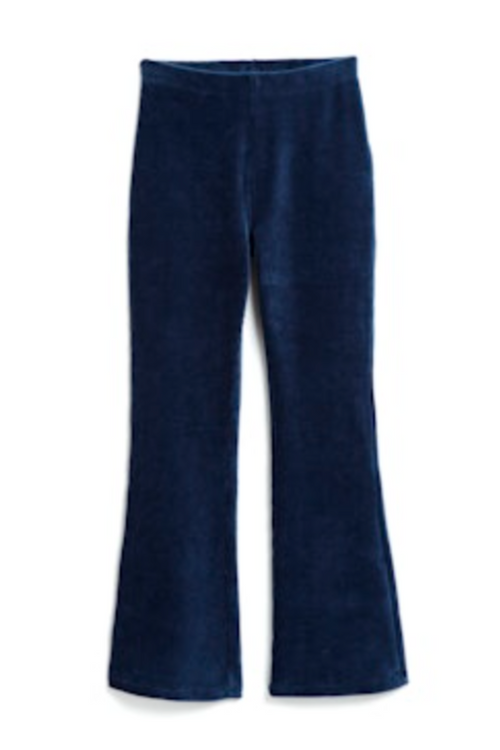 Navy Pull On Corduroy Flare Pant  By Tractr