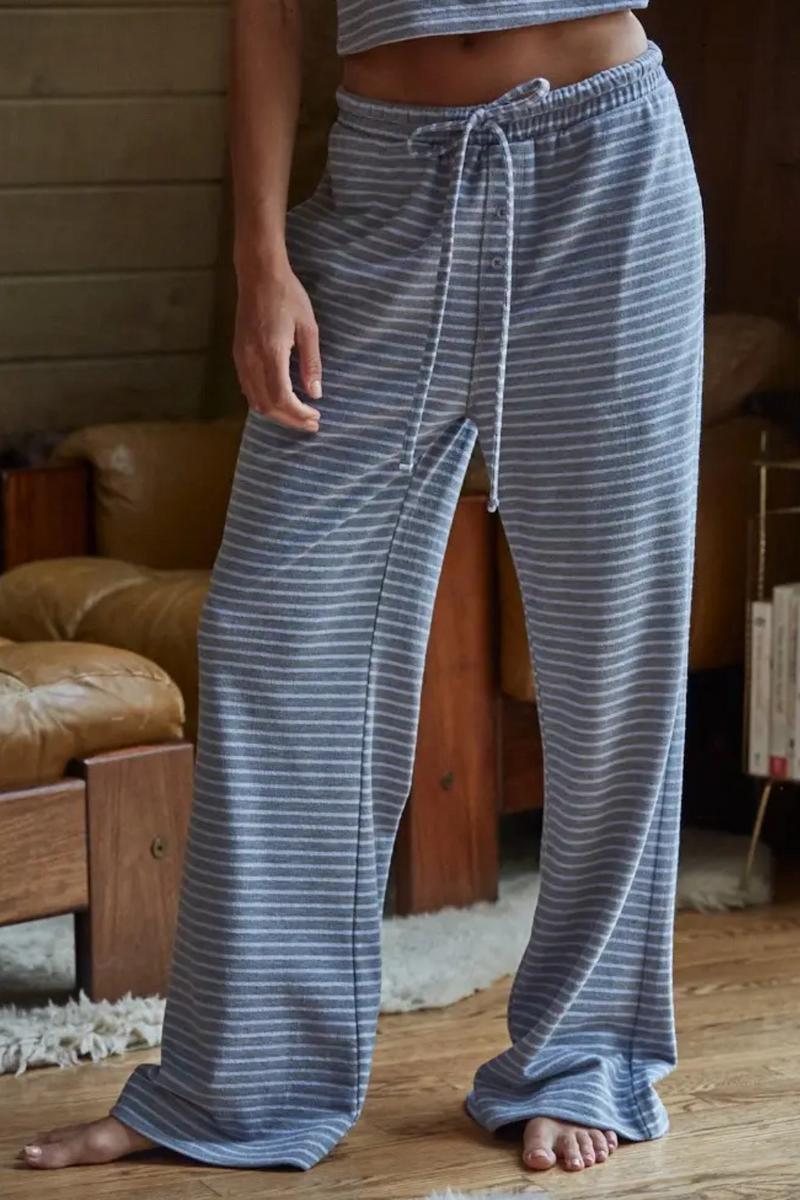 Stripe Flare Cotton Lounge Pant