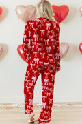 Valentine's Bow Print Pajama Pants Set -2pcs