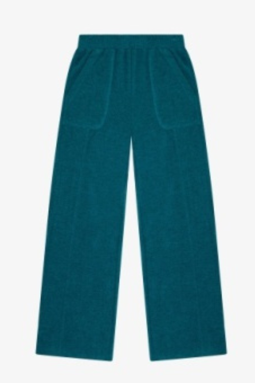 Hacci Jersey Wide Leg Pocket Pants  in TEAL By TENLY