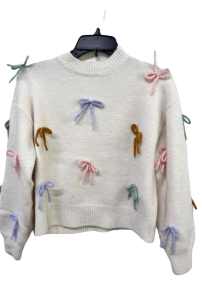 Lily Pastel 3D Bow Sweater By Love Daisy