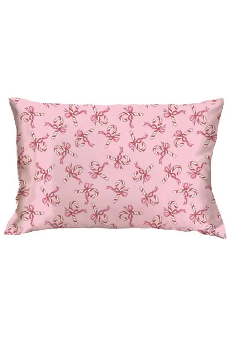 Coquette Candy Cane Satin Pillow Case