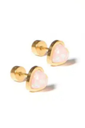 Tara Light Pink Heart Studs By Linny Co