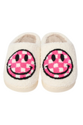 Kids Happy Face Checkered Slippers