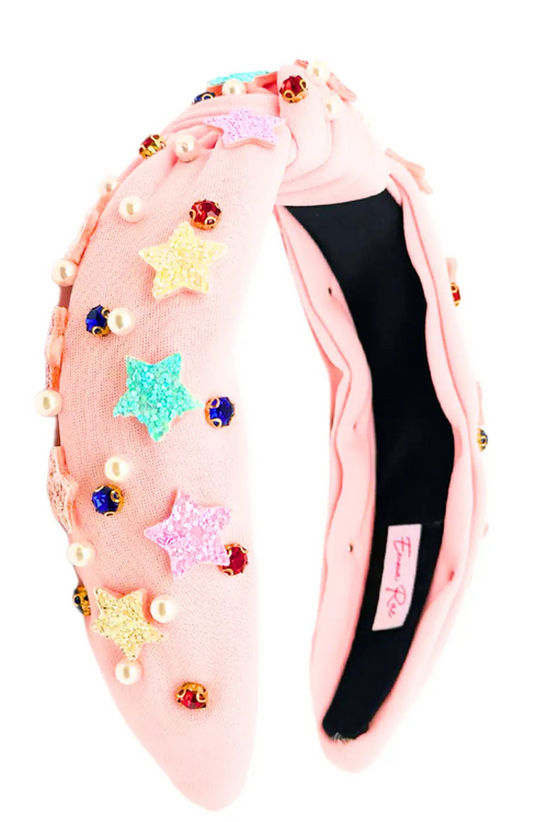 Pink Star Knotted Headband
