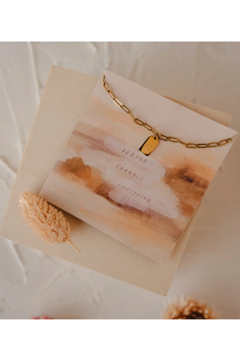 Pray Big Mini Tag Necklace