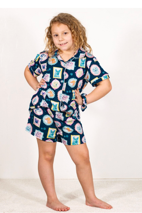 Girls Royal Pups Sleep Shorts Set