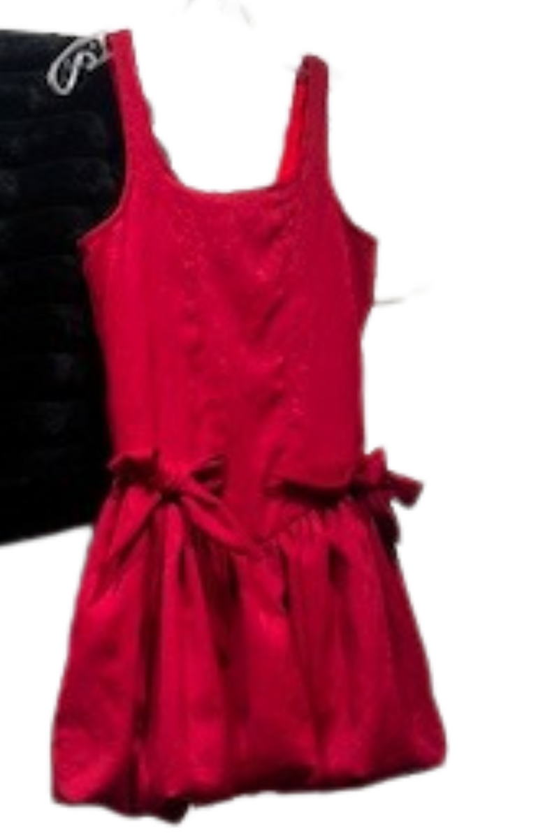 Flowers By Zow Red Satin Bow Dress