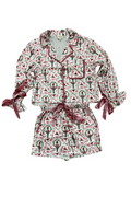 Nutcracker Satin Button Up PJ Set By Peach Love California