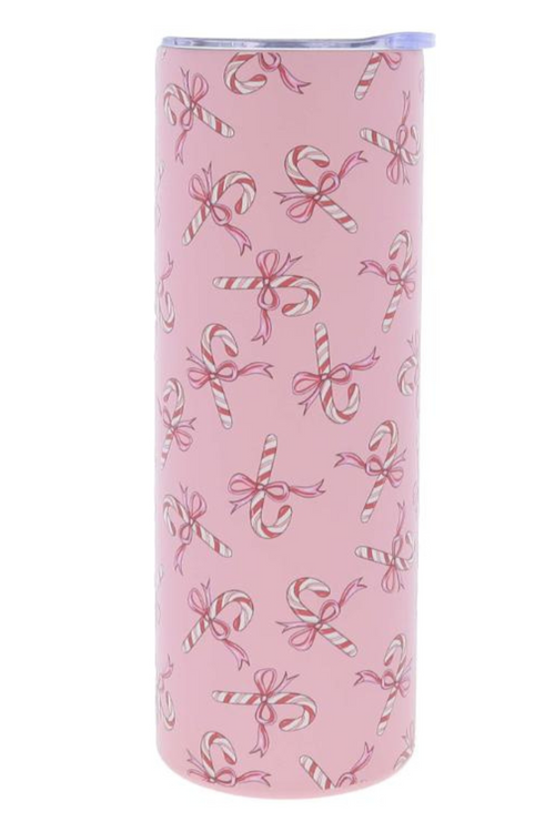 Coquette Candy Cane 20oz Skinny Tumbler
