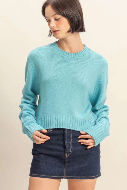 Amber Cropped Long Sleeve Sweater