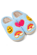 Kids Blue Fuzzy Slippers