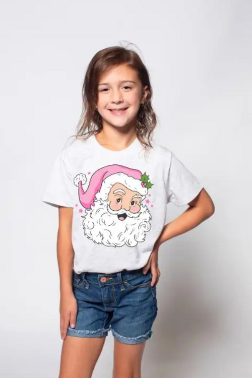 Girls Santa Claus Crew Neck Tee