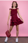The Sophia Dress in Burgundy by Miss Behave