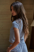 Cotton Stripe Short Sleeve Top