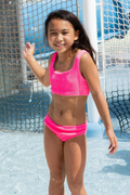 Fay Crinkle Tankini Swimsuit in Lipstick By Limeapple