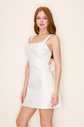 Mallory Tie Back Jacquard Mini Dress