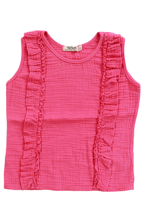 Double Ruffle Gauze Top By T2LOVE