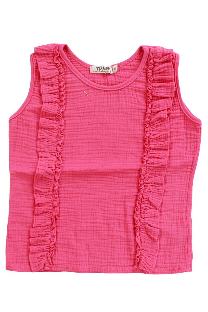 Double Ruffle Gauze Top By T2LOVE