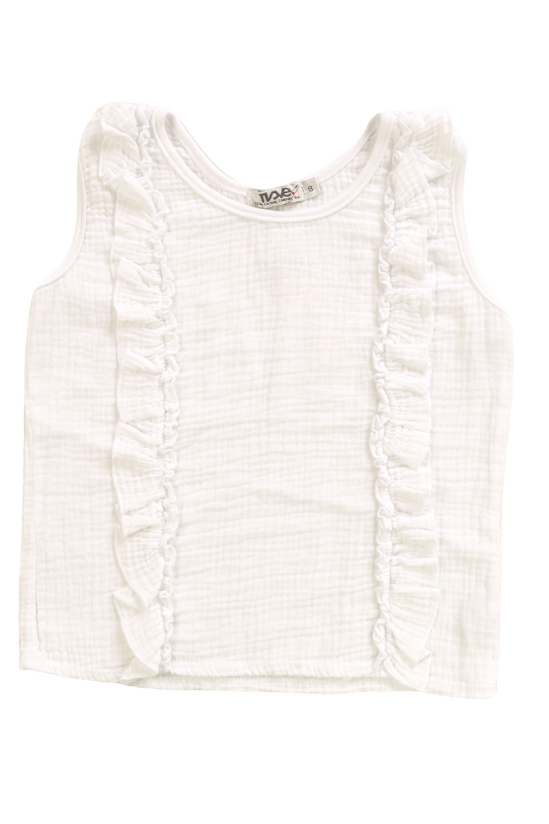 Double Ruffle Gauze Top By T2LOVE